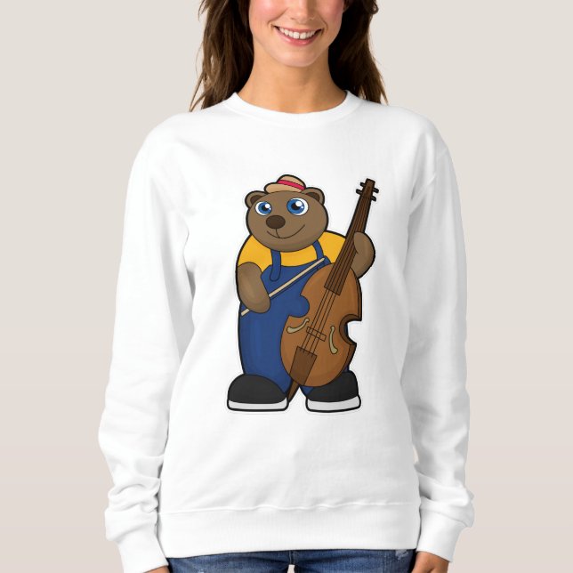 Bear as Musician med Guitar T Shirt (Framsida)