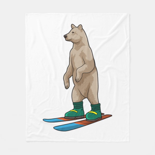 Bear as Skier with Ski Fleecefilt (Framsidan)