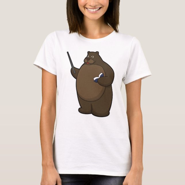 Bear as Teacher with Bok & Pointer T Shirt (Framsida)