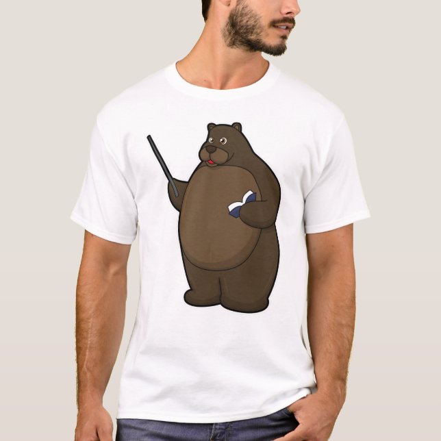 Bear as Teacher with Bok & Pointer T Shirt (Framsida)