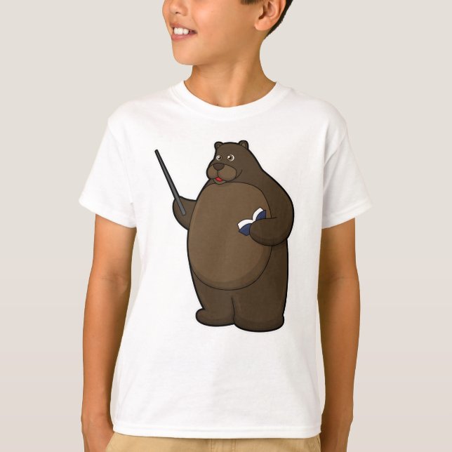 Bear as Teacher with Bok & Pointer T Shirt (Framsida)