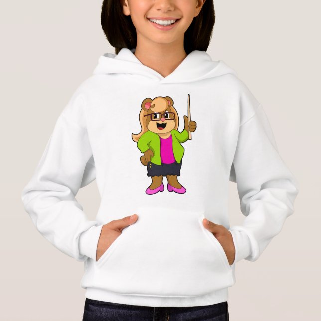 Bear as Teacher with Glasses T Shirt (Framsida)