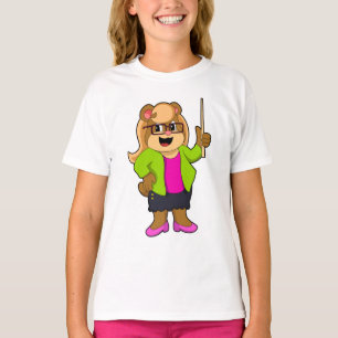 Bear as Teacher with Glasses T Shirt