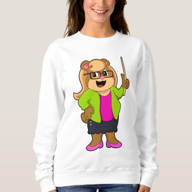 Bear as Teacher with Glasses T Shirt (Framsida)