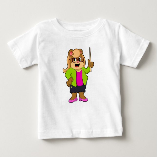 Bear as Teacher with Glasses T Shirt (Framsida)