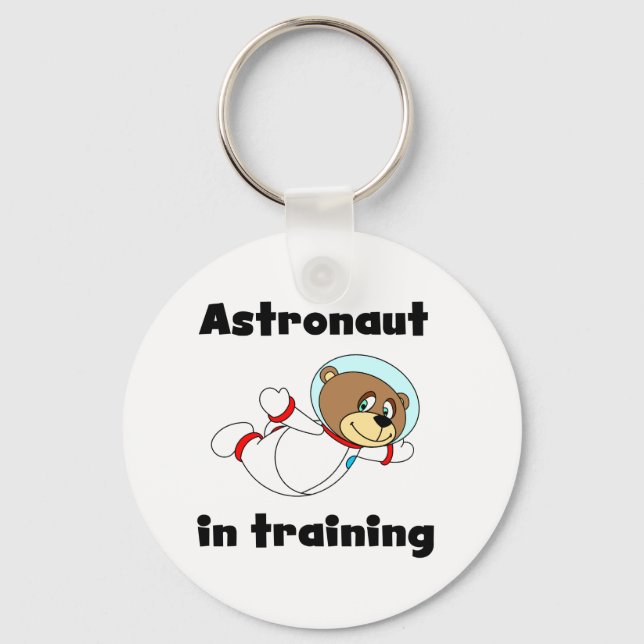 Bear astronaut in Training Tshirts and Gifts Nyckelring (Framsida)