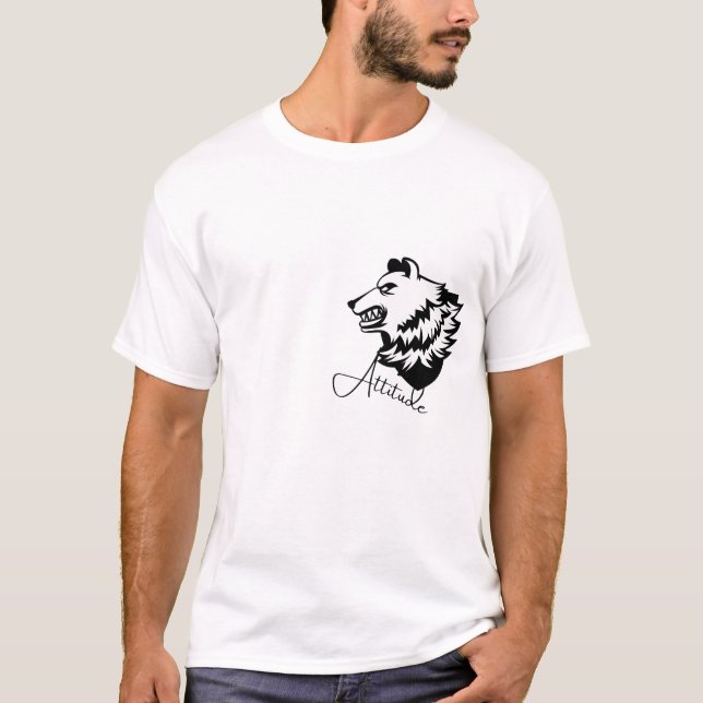 Bear Attitude T-Shirt | Fierce Animal Graphic Tee  (Framsida)