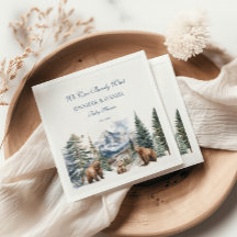 Bear Äventyr Snö Mountain Barly Baby Shower