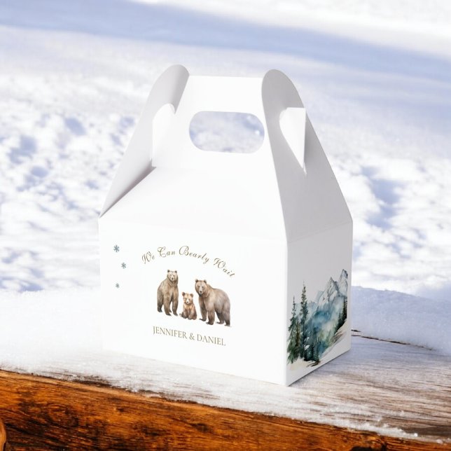 Bear Äventyr Snowy Mountain Baby Shower Presentaskar (Skapare uppladdad)