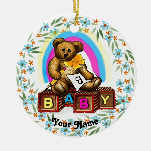 Bear baby Blocks  Ornament (Framsidan)