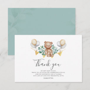 Bear Baby Shower-bubblor, Tack Anteckningskort