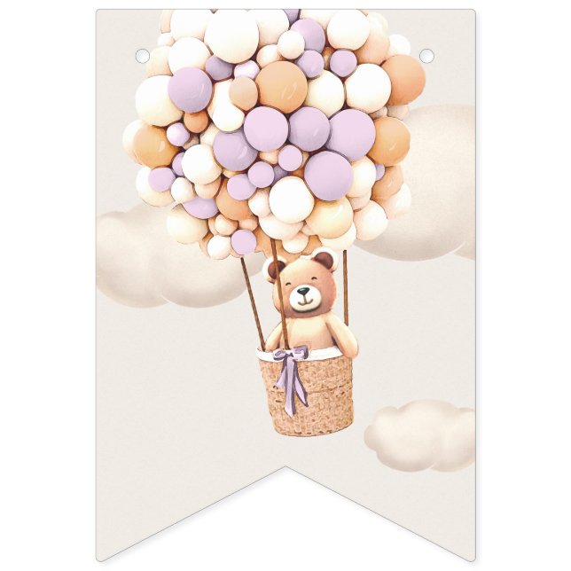 Bear Baby Shower Buntin Flaggor (Sextonde flaggan)