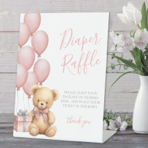 Bear Baby Shower Diaper Raffle-kuvert Card
