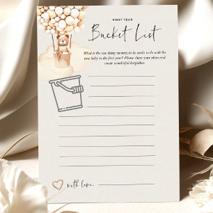 Bear Baby Shower Game Bucket-lista