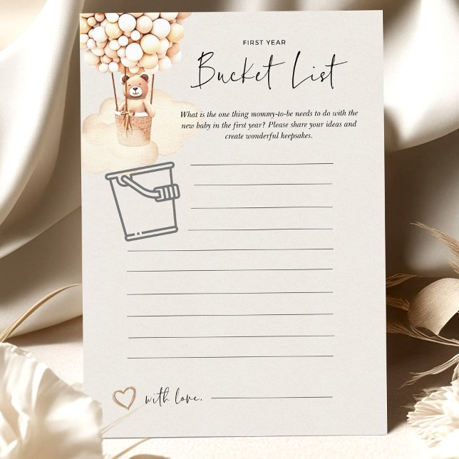 Bear Baby Shower Game Bucket-lista (Skapare uppladdad)