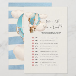 Bear Baby Shower Game - vem sa det? Mamma eller Pa