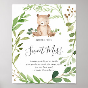 Bear Baby Shower gissar att sötaren är Poster