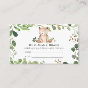 Bear Baby Shower gissar hur många björnar Tilläggskort