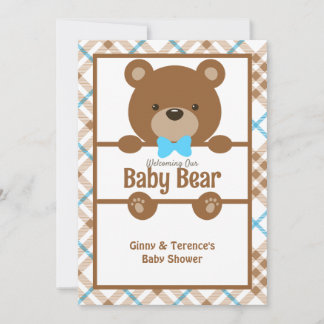 Bear Baby Shower - Gravid för Cute Classy Inbjudningar