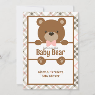 Bear Baby Shower - Gravid för Cute Classy Inbjudningar