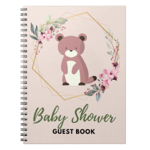 Bear Baby Shower Guest Bok Anteckningsbok