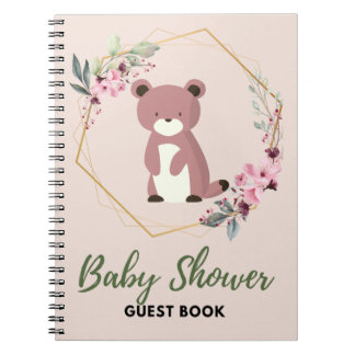 Bear Baby Shower Guest Bok Anteckningsbok