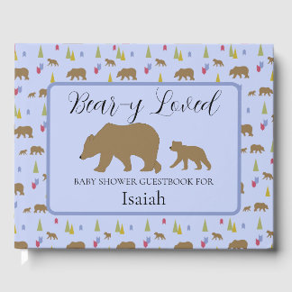 Bear Baby Shower Guestbook för Pojke Gästböcker