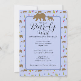 Bear Baby Shower-inbjudan för Pojke Inbjudningar