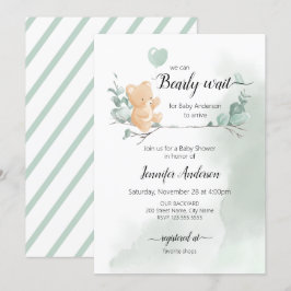 Bear Baby Shower-inbjudan Inbjudningar