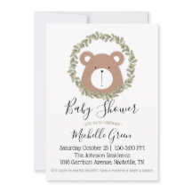 Bear Baby Shower-inbjudan