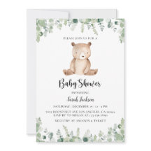 Bear Baby Shower-inbjudan