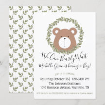 Bear Baby Shower-inbjudan
