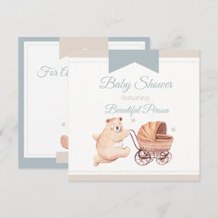 Bear Baby Shower-inbjudan Julkort