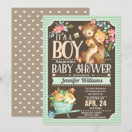 Bear Baby Shower-inbjudan till Woodland Bear Baby  Inbjudningar