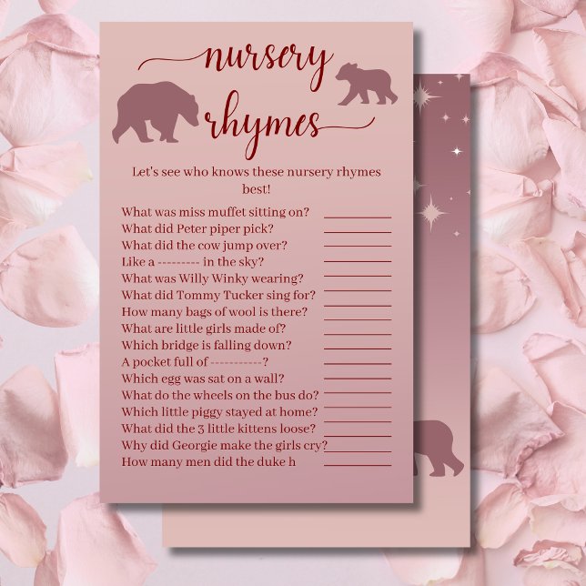 Bear Baby Shower Nursery Rhymes Quiz-spel (Skapare uppladdad)