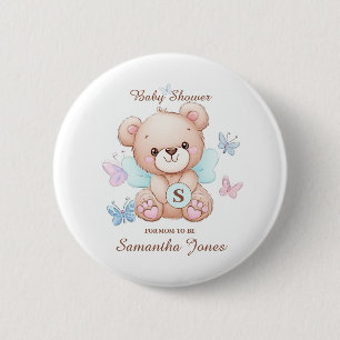 Bear Baby Shower-Personlig Knapp