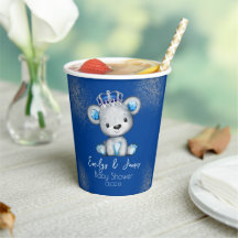 Bear Baby Shower Prince Sparkly Blue Boys