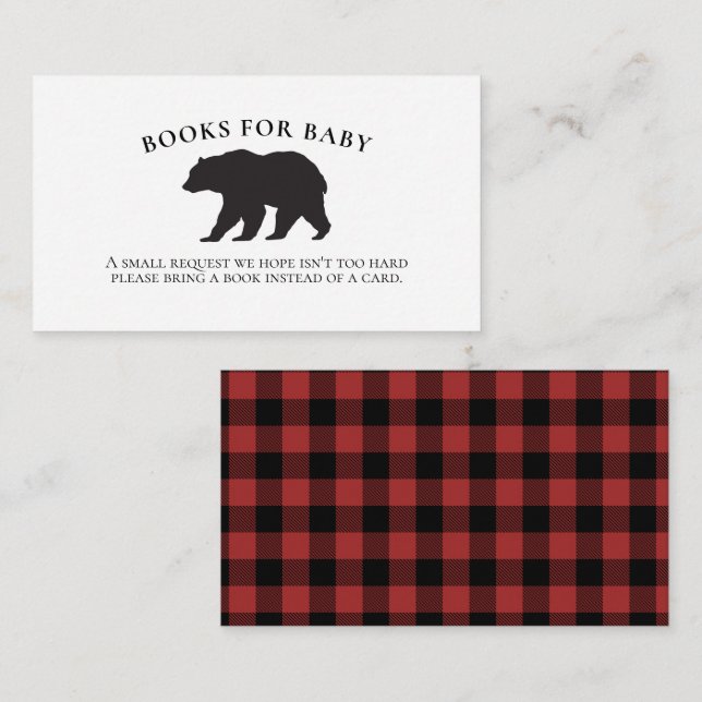 Bear Baby Shower red Play Bokar för Baby Tilläggskort (Fram/baksida)