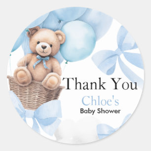 Bear Baby Shower Runt Klistermärke