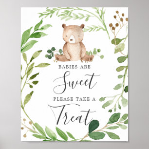Bear Baby Shower Spädbarn är Sweet Sign Poster
