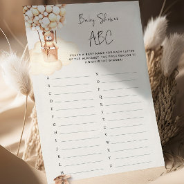 Bear Baby Shower-spel ABC
