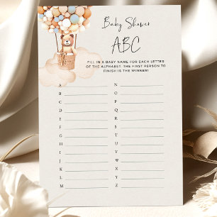 Bear Baby Shower-spel - ABC