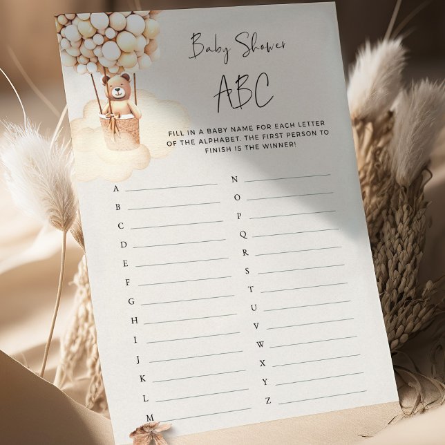 Bear Baby Shower-spel ABC (Skapare uppladdad)