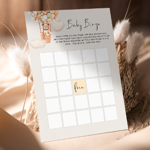 Bear Baby Shower-spel - Baby Bingo