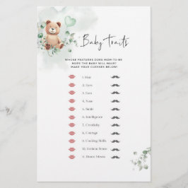 Bear Baby Shower-spel - Baby-fack