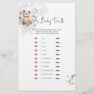 Bear Baby Shower-spel - Baby-fack