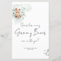 Bear Baby Shower-spel - gissa hur många