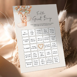 Bear Baby Shower-spel - Hitta gästbingo