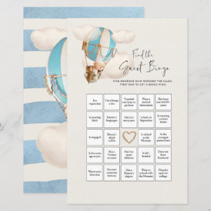 Bear Baby Shower-spel - Hitta gästbingo