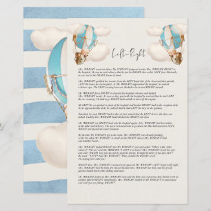 Bear Baby Shower-spel - Lämnat och Höger
